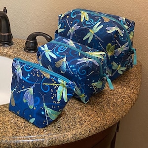 Handmade Cotton Makeup Bag: Boxy Cosmetic & Toiletry Organizer