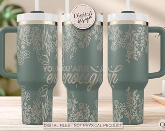 Self Care Gifts, Minimalist Floral & Boho Wildflower SVG Files, Laser Engraved 40oz Tumblers, and Gifts for Teachers