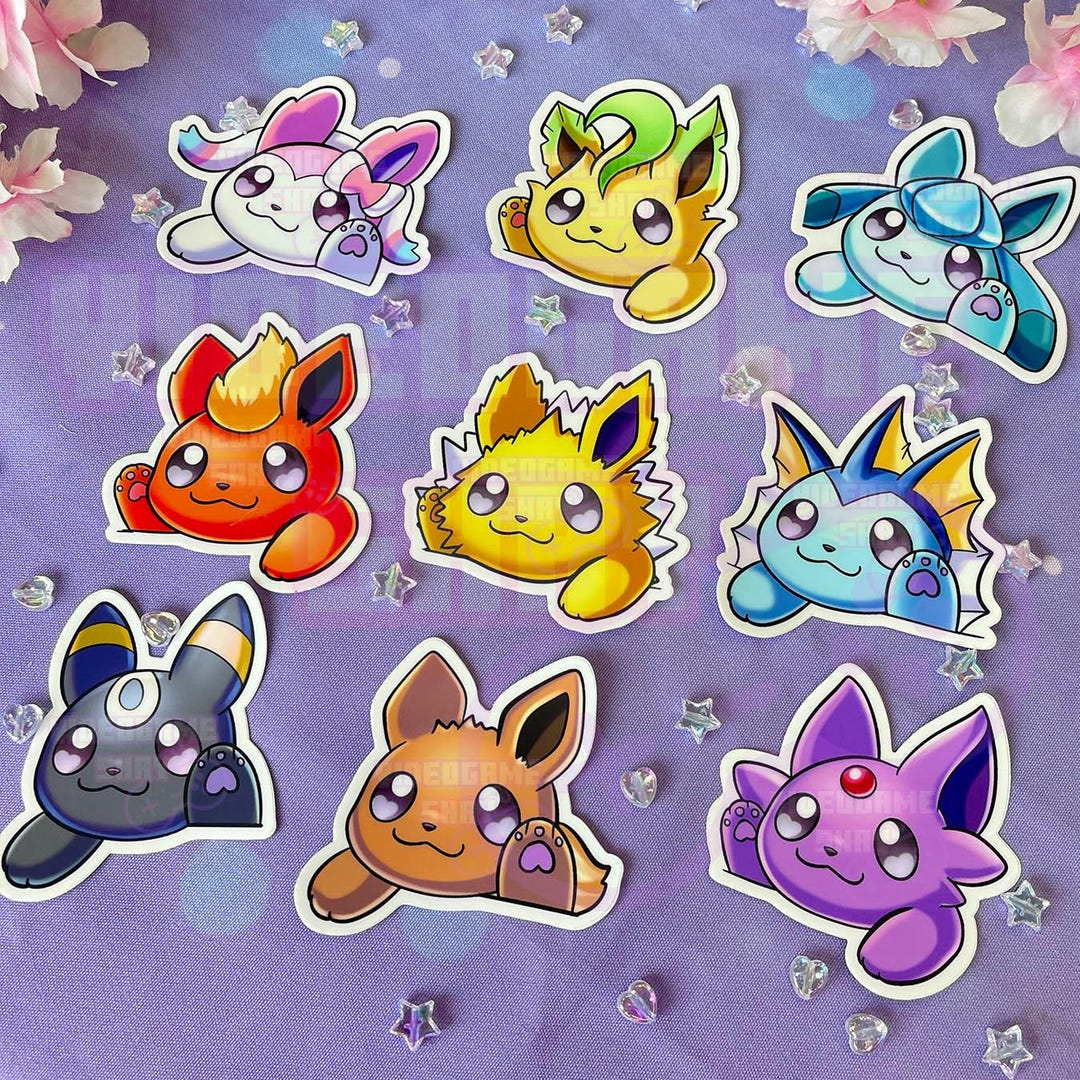 Eeveelution Stickers Vinyl Stickers, Waterproof and Dishwasher Safe 3 ...