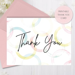 Biglietto di ringraziamento / Download digitale / Biglietto di ringraziamento stampabile / Biglietto di ringraziamento per tutte le occasioni / Biglietto di ringraziamento 5x7 / Biglietto di ringraziamento stampabile