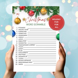 Holiday Fun Word Scramble Printable Christmas Carol Game Christmas ...
