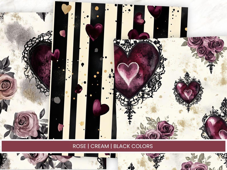 Valentine's Day Digital Paper, 30 Printable Scrapbook Papers, 8.5 X 11 ...