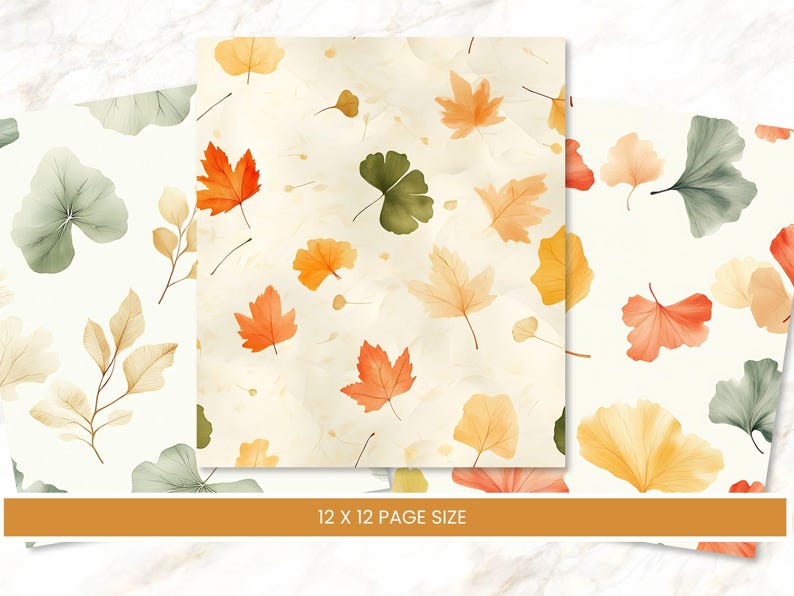Autumn Whispers Digital Paper Pack | Fall Leaves Printable Paper ...