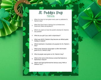 St. Patrick's Day Trivia Game: Printable Party Fun (Digital Download)