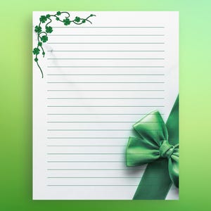 St. Patrick&#39;s Day Stationery: Lined & Unlined Paper (Digital Download)