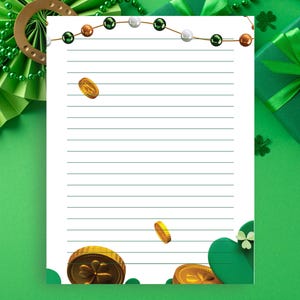 St. Patrick&#39;s Day Stationery: Lined & Unlined Paper (Digital Download)