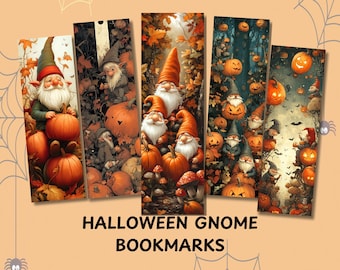 Halloween Gnome Bookmarks | Spooky Party Favors (Printable PDF)