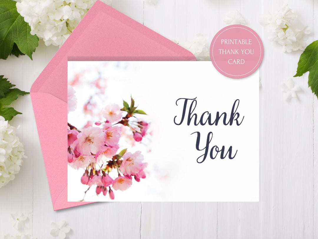 Floral Thank You Card: 5x7 Printable Card (digital Download) - Etsy