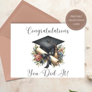 imprimable Diplômé de félicitations pour les diplômés | Téléchargement numérique | Carte imprimable | Carte 5 x 7 | Téléchargement instantané | Carte de fin d'études imprimable | PDF