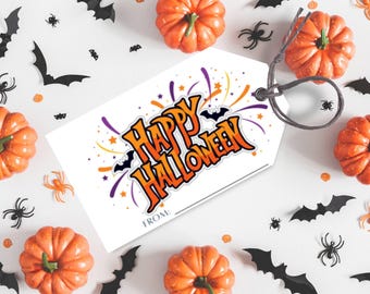Printable Halloween Gift Tags | Trick or Treat Party Favors (PDF)