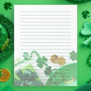 St. Patrick&#39;s Day Stationery: Lined & Unlined Paper (Digital Download)