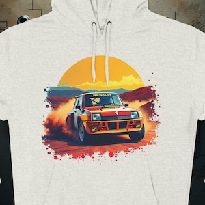 Sweat à capuche Renault 5 Turbo WRC inspiré des rallyes - Idéal pour les passionnés de course !