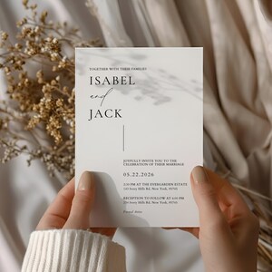 Minimalist Wedding Invitation Template | Editable Canva Template | Wedding Photo Invitation, Wedding Template, Wedding Invite Download | #IC image 6