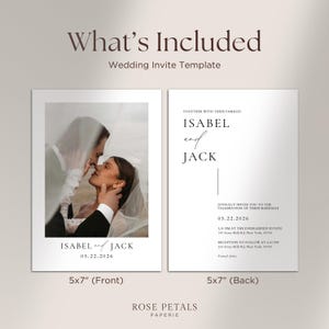 Minimalist Wedding Invitation Template | Editable Canva Template | Wedding Photo Invitation, Wedding Template, Wedding Invite Download | #IC image 4