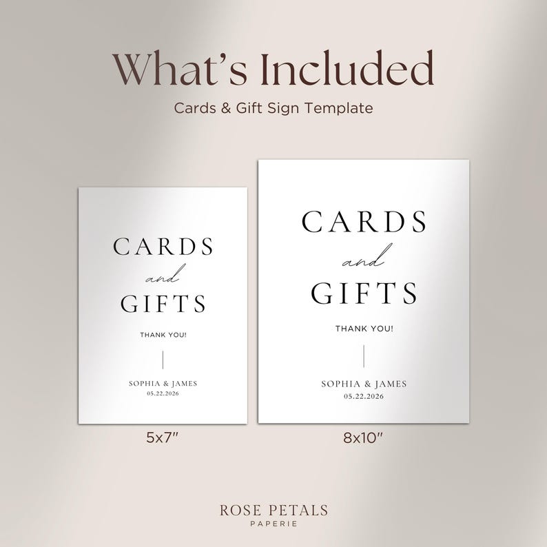 Wedding Card & Gift Sign | Editable Canva Template | Wedding Gift Table ...