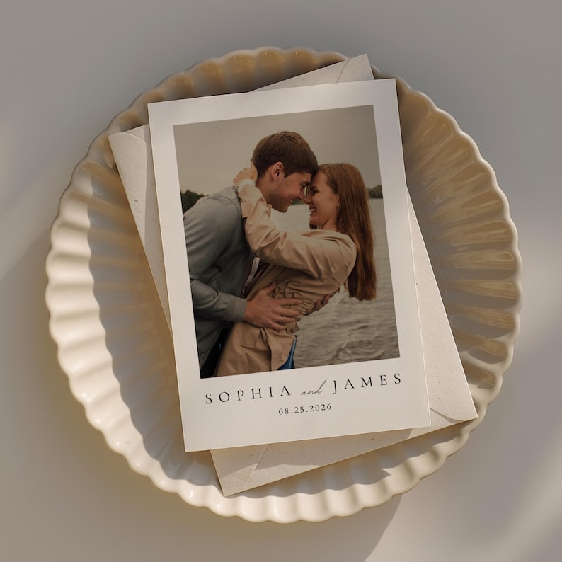 Minimalist Wedding Invitation Template | Editable Canva Template | Wedding Invite Download, Invitation Template | Photo Wedding Invite | #SC image 3