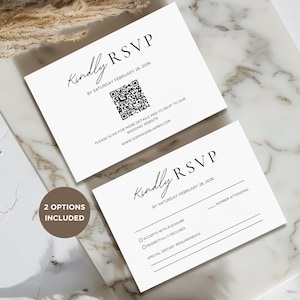 Minimalist Wedding Invitation Suite | Editable Canva Template | Elegant ...