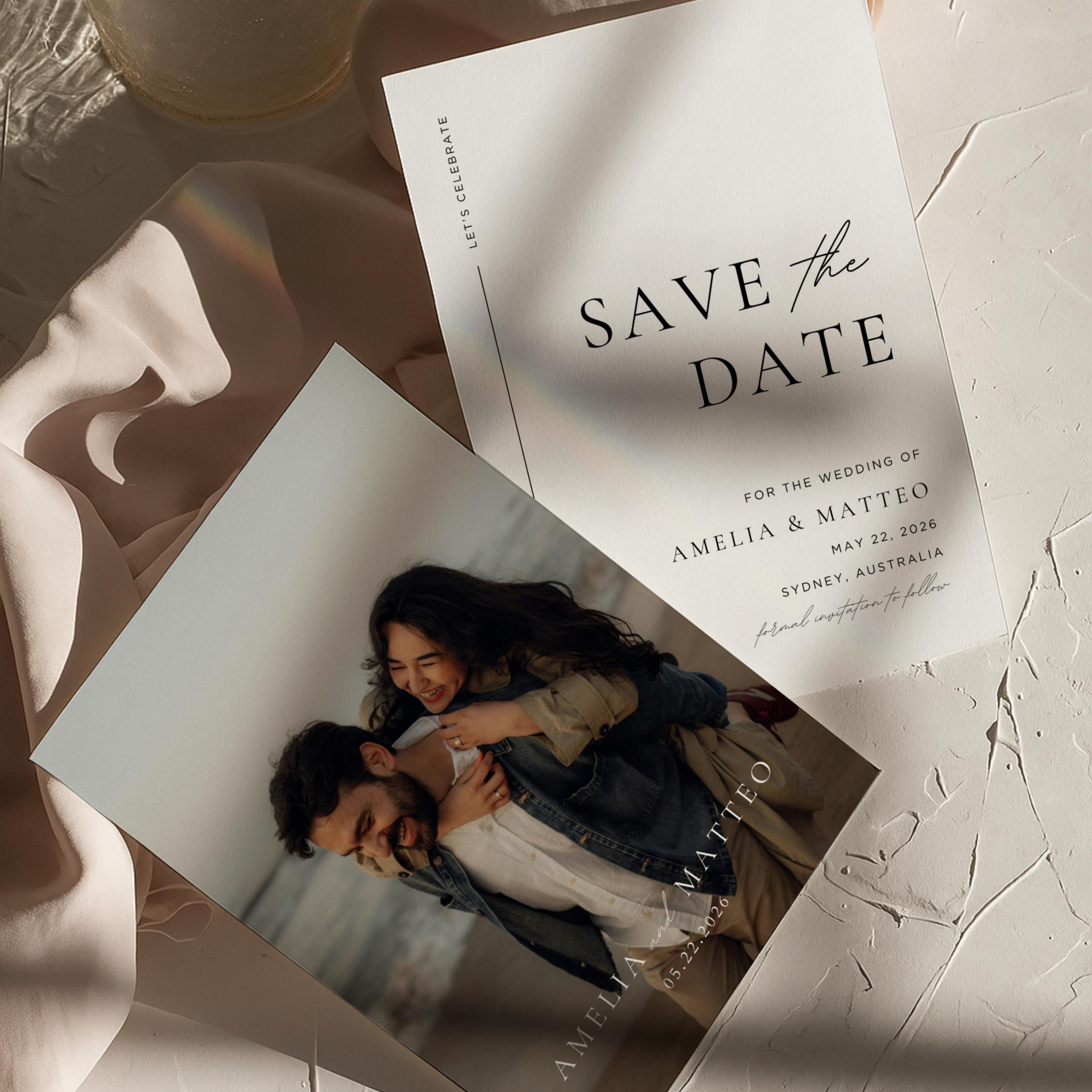 Save the Date Card | Editable Canva Template | Save the Date With Photo ...