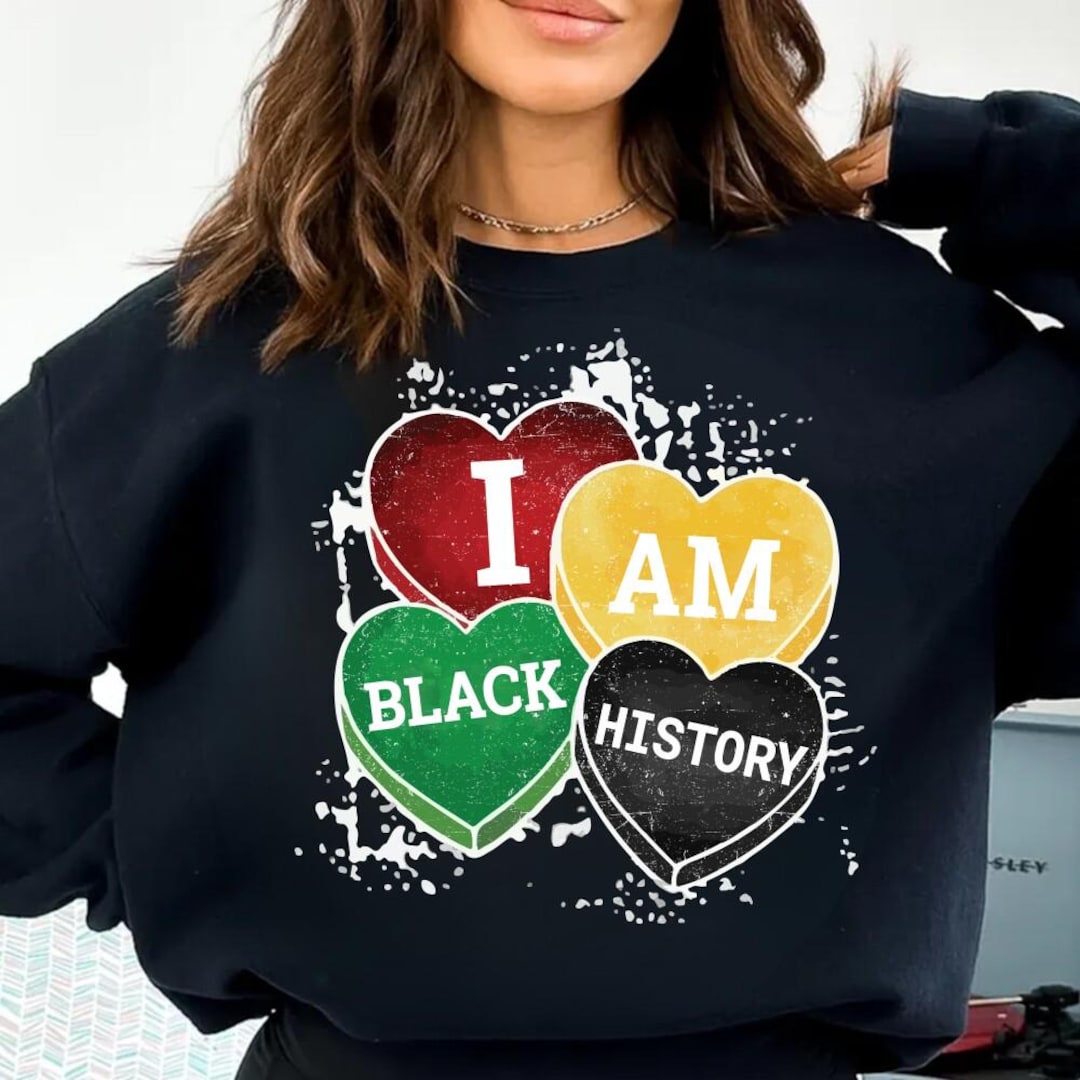 I Am Black History Hearts Png, Digital File, Download Png, Black Lives