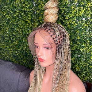 Blonde Ombre Knotless Braided Wig: Long Lace Box Braids