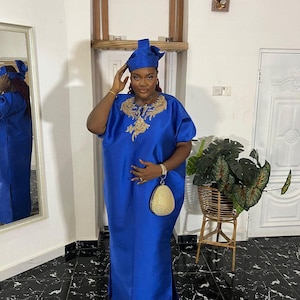 Vestido Kaftan africano, vestido Mikado Bubu, Bubu de moda, vestido Bubu nigeriano, vestido de fiesta, vestido de tía rica, Kaftan de talla grande, Boubou, Jalabiya