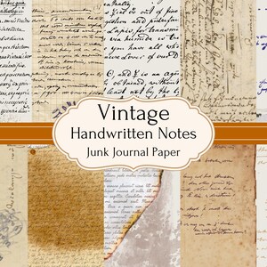 10 Vintage Handwritten Notes & Letters, Old Digital Paper Kit ...