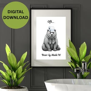 Funny Animal Bathroom Wall Art | Printable Bathroom Decor for Kids & Adults | Cute Jungle, Ocean, Safari Toilet Art for Every Room