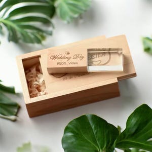 Gravierte Holz USB Box | Benutzerdefinierte USB Stick 3.0 | Erinnerungsbox Hochzeit | Ende des Jahres Lehrer Geschenk |4GB bis 128GB Optionen