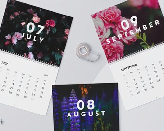 2026 Elegant Floral Wall Calendar, Flower Themed Monthly Planner, Flower Photography Home Decor, 11" x 8.5" (Matte) or 14" x 11.5" (Glossy)