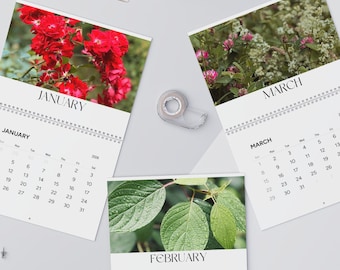 Calendario da parete 2026 con fiori e piante, agenda mensile botanica, decorazione per la casa con fotografia naturalistica, 11" x 8,5" (opaco) e 14" x 11,5" (lucido)