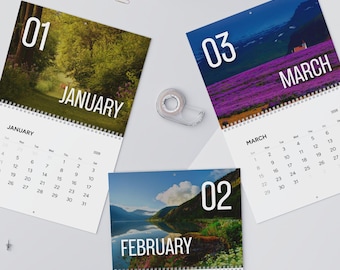 2026 Scenic Nature Photography Wall Calendar, Landscape Monthly Planner, 11"x8.5"(Matte) or 14"x11.5"(Glossy)