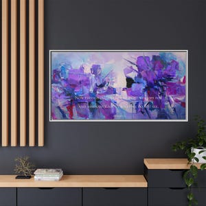 Framed Matte Canvas Wall Art, Stretched 1.25&quot;, Motivational Modern Art Print, Abstract Artwork with Scripture, Gift for Christian