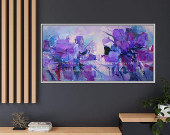 Framed Matte Canvas Wall Art, Stretched 1.25", Motivational Modern Art Print, Abstract Artwork with Scripture, Gift for Christian