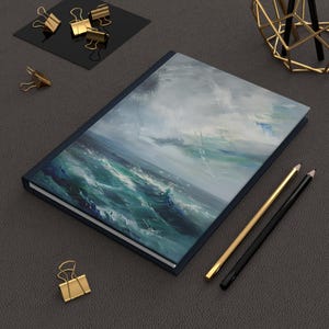 Ocean Waves Hardcover Journal, Inspirational Writing Notebook, Beach Lover&#39;s Gift, Travel Diary, Art Decor, Creative Journal