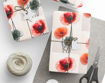 Florale Geschenkpapierrolle, elegante Geschenkverpackung, stilvolles Blumenmuster, perfekt für Geburtstage, Feiern, besondere Anlässe, umweltfreundlich