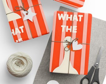 Playful Wrapping Paper, Unique Gift Wrap for Birthdays, Celebrations, Festive Occasions, Holiday Packaging, Fun and Quirky Design, 3 Sizes