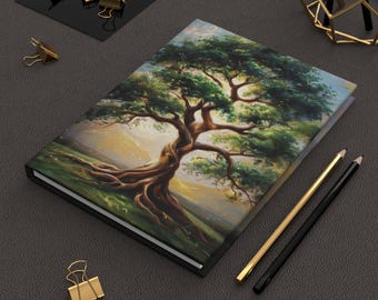 Personalized Tree of Life Hardcover Journal, Nature Lover Gift, Inspirational Writing Notebook, Eco-Friendly, Great for Daily Journaling
