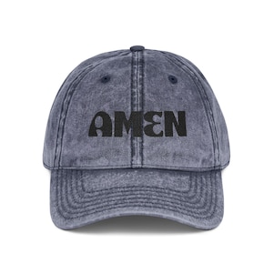 Embroidered Retro Vintage Cap, AMEN, Hat for Faith Lovers, Adjustable Baseball Cap, Perfect Gift for Christian Holidays, Casual Wear, Church