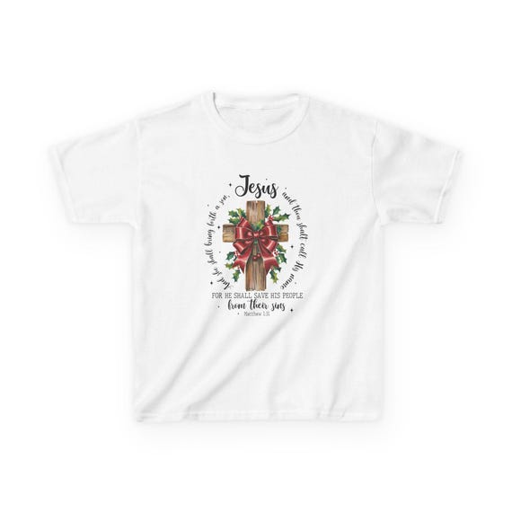イエス・キリストをモチーフにしたクリスマスキッズTシャツ、ホリデー