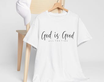 Camiseta «Dios es bueno», camiseta inspiradora de algodón grueso, regalo cristiano, para uso diario, eventos religiosos, ropa informal, Gildan 5000