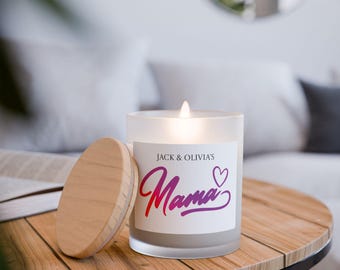 Personalisierte Mama Frostglas Duftkerze, gemütliches Wohndekor, Geschenk für Mama, Entspannungsduft, Muttertag, Geburtstage, Einweihungsparty