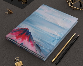 Mountain View Hardcover Journal, Scenic Art Matte Journal, Gift for Writers, Nature Lovers, Travel Diary, Creative Notebook with Lined Pages