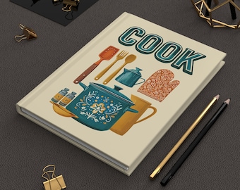 Cook's Hardcover Journal, Kitchen Notebook, Recipe Keeper, Foodie Gifts, Cooking Diary, Culinary Journal, Kitchen Decor, Handy Size