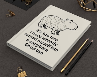 Whimsical Capybara Hardcover Journal, Fun Notebook for Animal Lovers, Gift for Writers, Creative Journal, Cute Capybara Design Diary