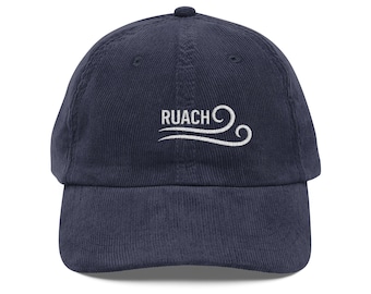 RUACH Embroidered Corduroy Cap, Genesis 1:2 Spirit of God, Casual Fashion Hat, Outdoor Headwear, Unique Gift, Stylish Everyday Wear