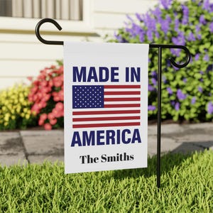 Personalized Patriotic Garden Banner, Custom Outdoor Decor, Independence Day Decoration, Home & Garden Flag, Yard Banner, Made in America
