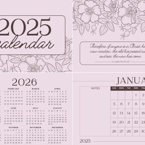2025 Schrift Wandkalender | Christliche Standardbibel | Digital Druckbare | A4 | 26 PNG-Dateien + 1 PDF-Datei