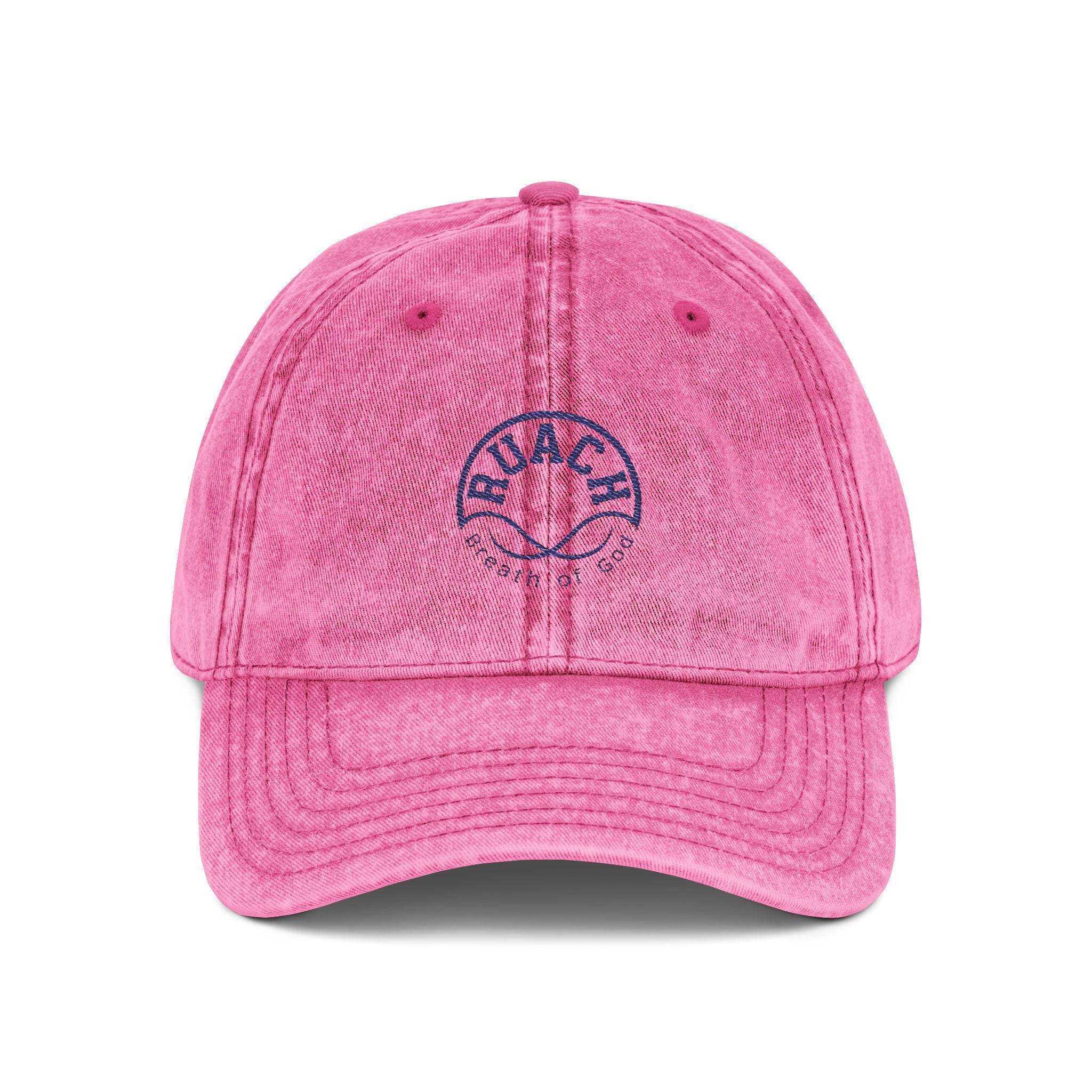 Embroidered Cap, RUACH Breath of God, Vintage Washed Hat, Trendy