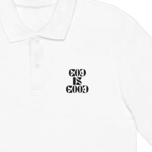 God Is Good Embroidered Unisex Pique Polo Shirt Casual Wear Summer Essential Gift for Him/Her Stylish Everyday Clothing Sunday Church Outfit