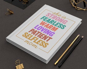 Empowering Hardcover Journal for Moms, Inspirational Gift for Mother's Day, Motivational Notebook, Self-Care Journal, Unique Gift for Women
